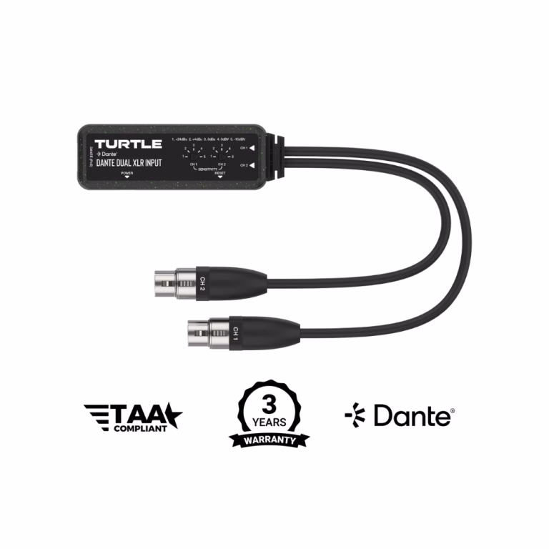 Dante-2CH-Analog-XLR-Input-Adapter-with-Gain-Controls