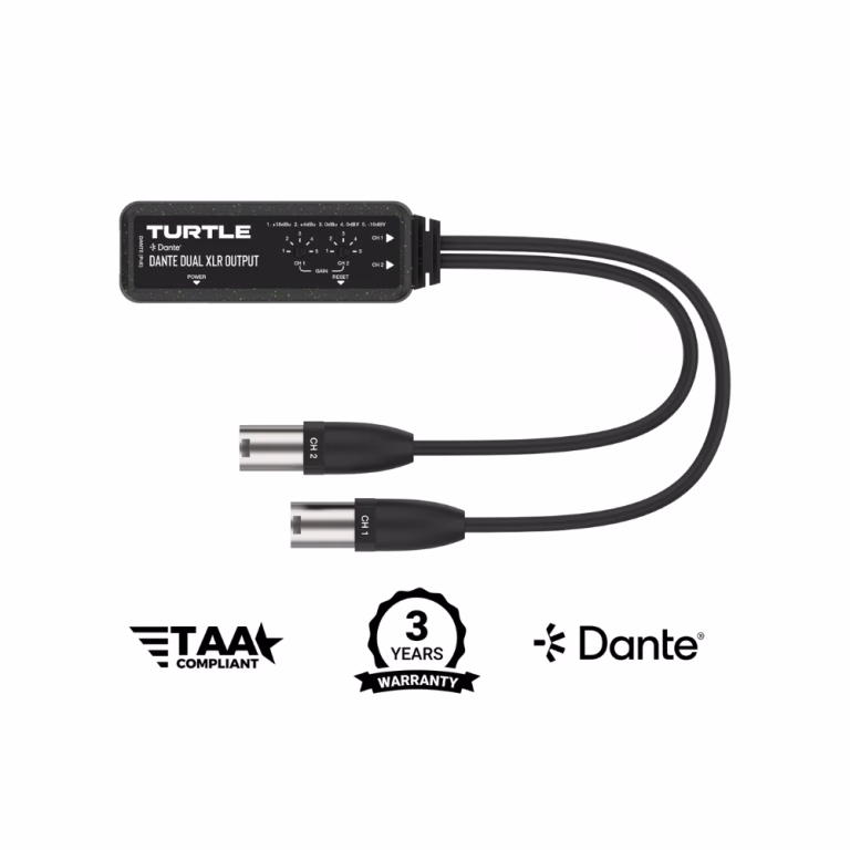 Dante-2CH-Analog-XLR-Output-Adapter-with-Gain-Controls